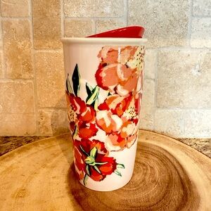 Starbucks Poppy Flowers ceramic tumbler coffee cup